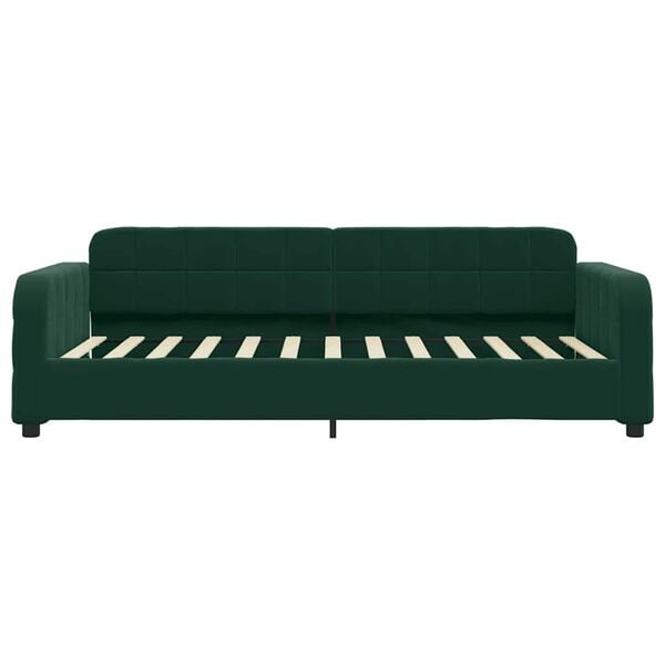 vidaXL Sof&aacute; cama sin colch&oacute;n terciopelo verde oscuro 80x200 cm