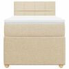 vidaXL Cama box spring con colch&oacute;n tela color crema 100x200 cm