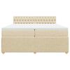 vidaXL Cama box spring con colch&oacute;n tela color crema 200x200 cm