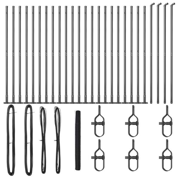 vidaXL Poste de Valla Gris 50 x 1,4 m (malla de 50 mm) Acero y PVC