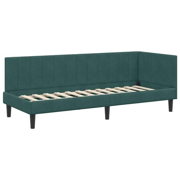 vidaXL Estructura de cama en esquina Verde oscuro 80 cm x 200 cm