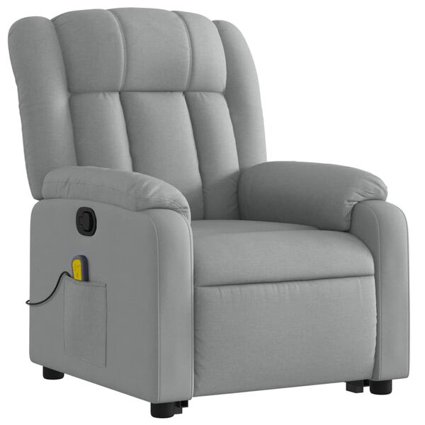 vidaXL Sillón de masaje reclinable de pie de tela gris claro