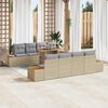 vidaXL Conjunto de sof&aacute; de jard&iacute;n con coj&iacute;n 9 pcs Beige Polirat&aacute;n