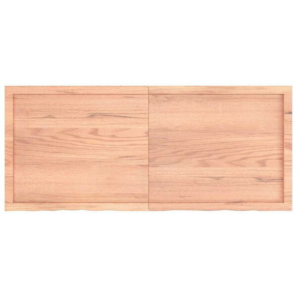 vidaXL Tablero mesa madera roble tratada marrón claro 140x60x(2-4) cm