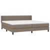 vidaXL Cama box spring con colch&oacute;n tela gris taupe 200x200 cm