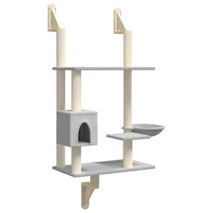 vidaXL &Aacute;rbol rascador para gatos de pared gris claro 153 cm