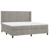 vidaXL Cama box spring colch&oacute;n y LED terciopelo gris claro 200x200 cm