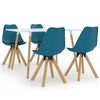 vidaXL Juego de comedor de 5 piezas, 120 x 60 cm, color turquesa y negro