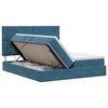 vidaXL Cama con almacenamiento Azul Oscuro 200 x 200 cm Terciopelo