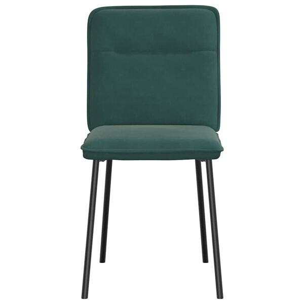 vidaXL Sillas de comedor 2 unidades terciopelo verde oscuro
