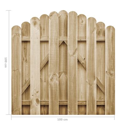 vidaXL Puerta de valla de madera de pino impregnada 100x100 cm