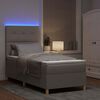 vidaXL Cama Box Spring LED con colch&oacute;n Taup&eacute; 90 x 190 cm tela