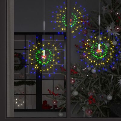 vidaXL Luces fuegos artificiales Navidad exterior 140 LED colores 20cm