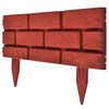 Verja separadora de c&eacute;sped color ladrillo 11 piezas