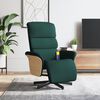 vidaXL Sill&oacute;n reclinable de masaje con reposapi&eacute;s tela verde oscuro