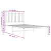 vidaXL Estructura cama sin colch&oacute;n con cabecero metal blanco 107x203cm