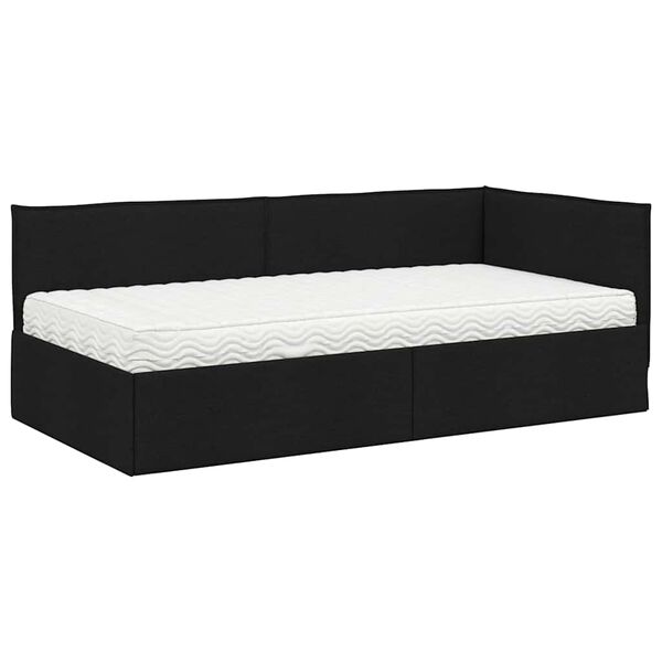 vidaXL Estructura de Cama Esquina con Colch&oacute;n 2 pcs Verde Terciopelo