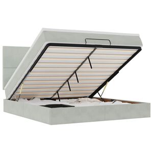 vidaXL Estructura cama otomana colchones terciopelo gris claro