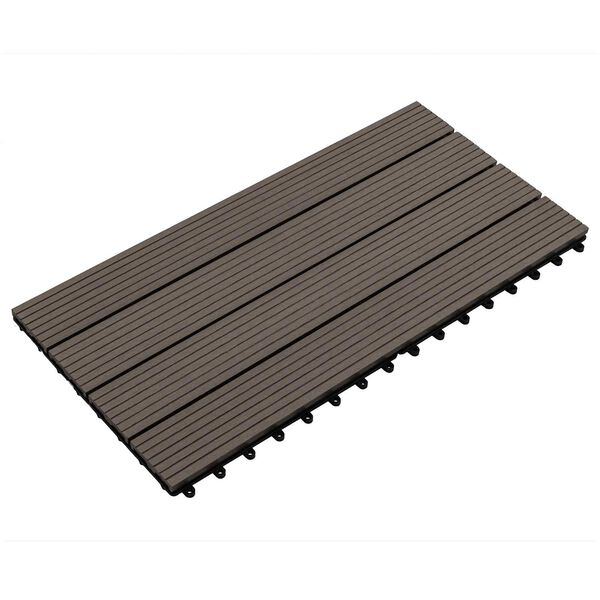 vidaXL Tile de Decking 6 pcs Marr&oacute;n Oscuro 60 x 30 cm WPC