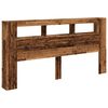 vidaXL Cabecero con LED madera ingenier&iacute;a envejecida 200x18,5x103,5 cm