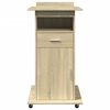 vidaXL Atril con ruedas y caj&oacute;n madera roble Sonoma 55x55x107 cm
