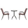 vidaXL Juego Bistro de Jard&iacute;n 3 pcs Marr&oacute;n Acero
