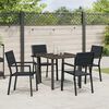 vidaXL Conjunto de Comedor de Jard&iacute;n 5 pcs Negro