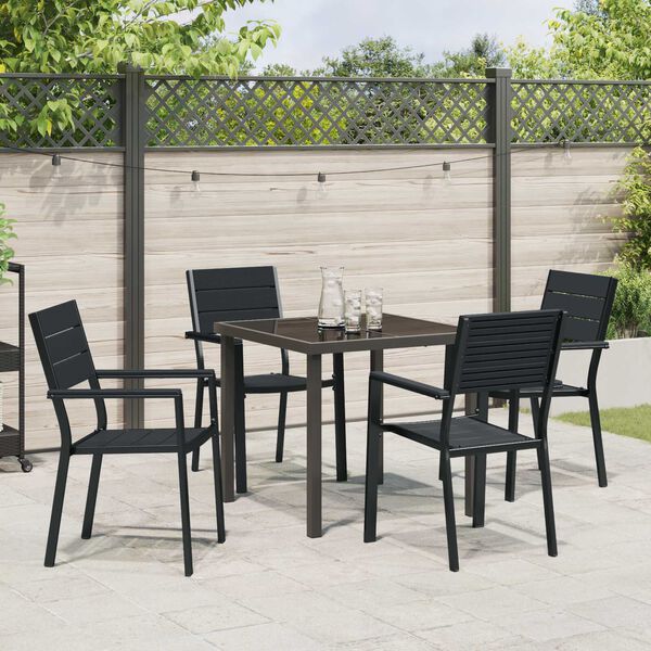 vidaXL Conjunto de Comedor de Jard&iacute;n 5 pcs Negro