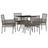 vidaXL Conjunto de Comedor de Jard&iacute;n 5 uds. Gris rat&aacute;n sint&eacute;tico