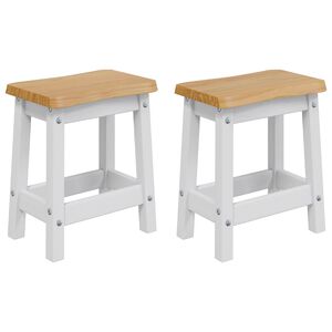 vidaXL Taburete de bar EKAI 2 uds. Blanco 40 x 29 x 45,5 cm