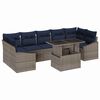 vidaXL Conjunto de sof&aacute; de jard&iacute;n 8 uds. Gris rat&aacute;n sint&eacute;tico