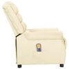 vidaXL Sillón de masaje de cuero sintético crema