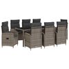 vidaXL Juego de comedor para exteriores 9 uds. rat&aacute;n sint&eacute;tico