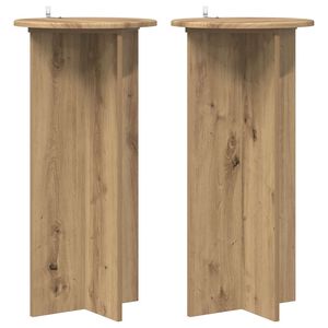 vidaXL Soporte de plantas 2 pcs Roble Artesanal 40 x 40 x 80 cm