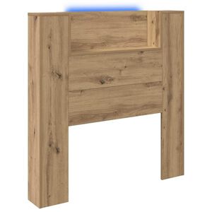 vidaXL Cabecero de almacenamiento con LED Roble artisan