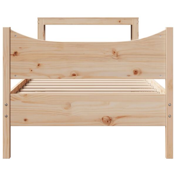vidaXL Estructura de cama con cabecero madera maciza pino 75x190 cm