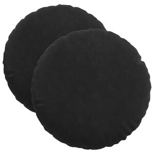vidaXL Cojines para asiento 2 pcs Negro &Oslash; 40 x 13 cm Terciopelo