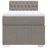vidaXL Cama box spring con colch&oacute;n tela gris taupe 90x200 cm