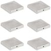 vidaXL Tapas para postes de valla 6 uds metal galvanizado 101x101mm