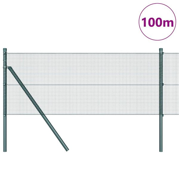 vidaXL Poste de Valla Verde 100 x 0,4 m (malla de 12 x 12 mm)