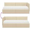 vidaXL Estructura de Cama Esquina con Colch&oacute;n 2 pcs Crema Terciopelo