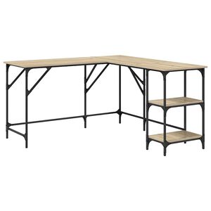 vidaXL Escritorio madera de ingenier&iacute;a roble Sonoma 139x139x75 cm