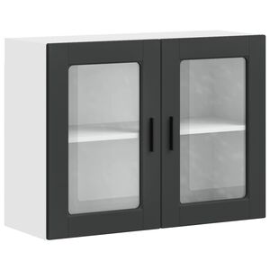 vidaXL Armario de pared para cocina con puerta de cristal Porto negro