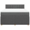 vidaXL Cama box spring con colch&oacute;n tela gris oscuro 160x200 cm