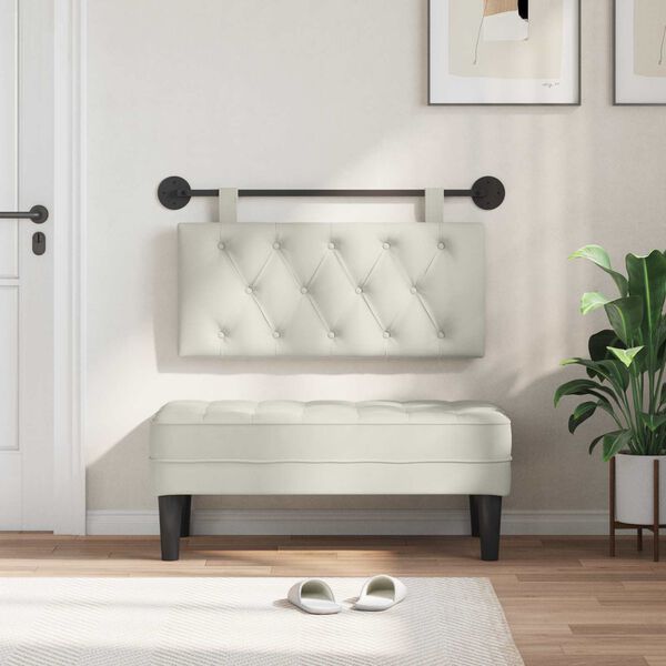 vidaXL Cabecera Colgante Crema 90 x 55 x 7 cm Terciopelo