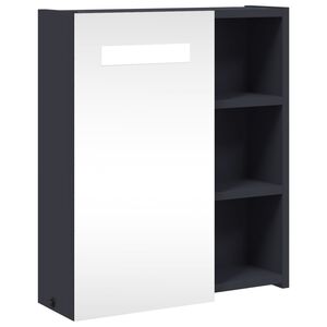 vidaXL Mueble de ba&ntilde;o con espejo y luz LED gris 45x13x52 cm