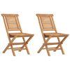 vidaXL Sillas plegables (2 unidades) 47x63x90 cm, madera maciza de teca.