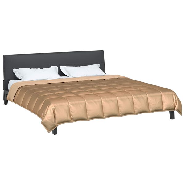 vidaXL Edred&oacute;n de Verano Dorado 200 x 200 cm Sat&eacute;n y Microfibra