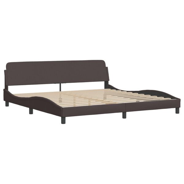 vidaXL Cama con colch&oacute;n Dover tela marr&oacute;n oscuro 200x200 cm