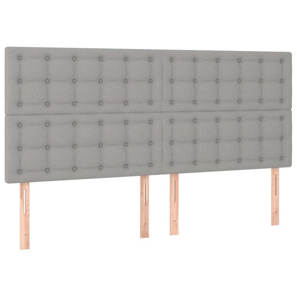 vidaXL Cabecero de cama gris claro 180x5x118/128 cm de tela